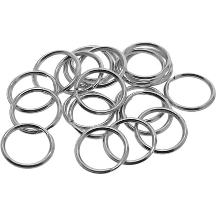 40 Pieces 20mm 304 Stainless steel Split Key Rings keycahins Dog leash DIY 20mm zilver
