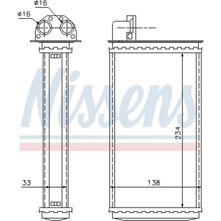 Warmtewisselaar, interieur verwarming NISSENS 72981