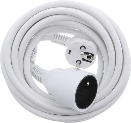 Verlengsnoer - 5 meter - Met penaarde - Wit