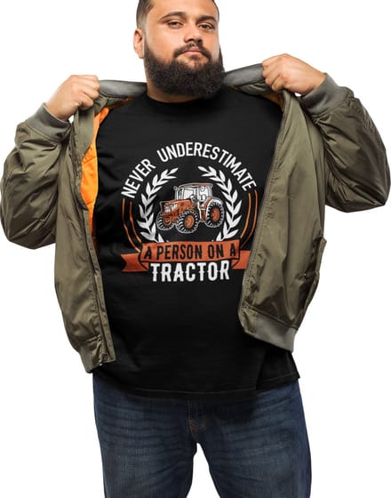Heren T Shirt Traktor - Zwart - Maat M