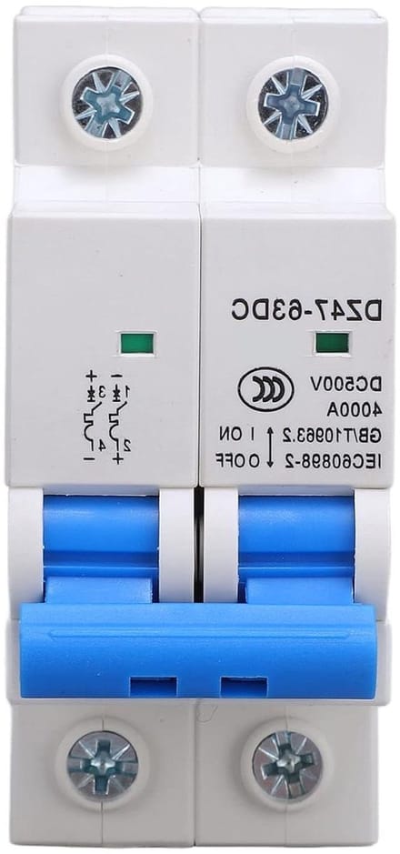 Miniatuur Stroomonderbreker - Zekering 2P - Zonne-energie Systemen - DC500V 4KA - 40A - Grijs