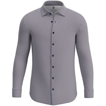 Desoto Overhemd Allover Mini 3D Cubes Pattern Denim-Bruin / male