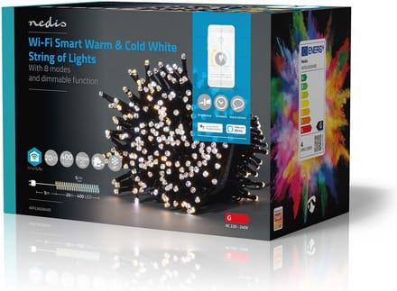 Nedis SmartLife-kerstverlichting - Koord - Wi-Fi - Warm tot Koel Wit - 400 LED's - 20.0 m - Android / IOS