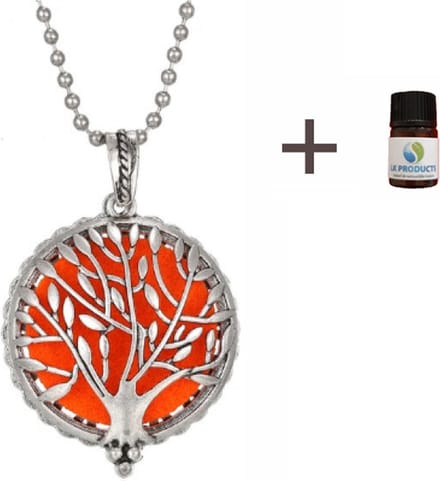 Levensboom Geurketting - Geurverspreider - Zilverkleur - Etherische Olie - Parfum