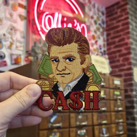 Johnny Cash embleem- Strijk embleem - Carnavalskleding - Carnaval accessoires