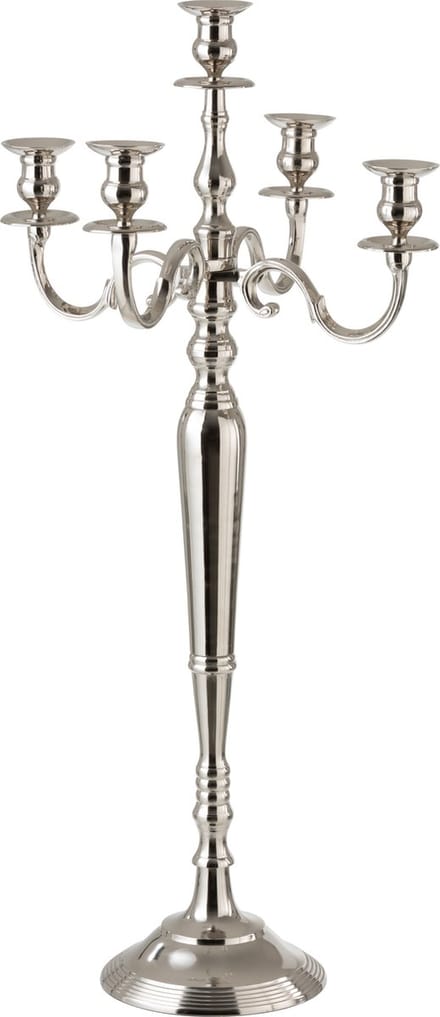 J-Line kandelaar 5-Arm Klassiek - aluminium - zilver - large