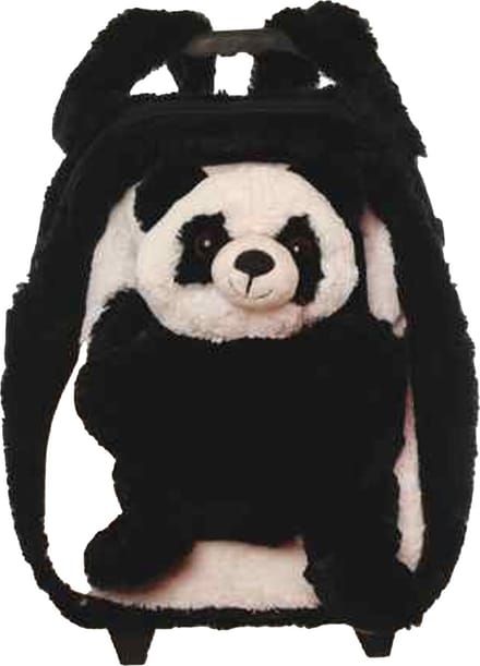 Inware Rugzaktrolley kinderkoffer - pluche panda knuffel - kunststof/polyester - 35 x 25 x 13 cm
