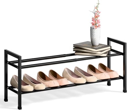 Schoenenrek - Schoenen Organizer - Kast Opruimen - Uitbreidbaar Ontwerp - Verstelbaar 45-83cm - Zwart