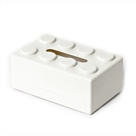 Bouwstenen Tissuebox Creatieve Ponsvrije Wandgemonteerde Tissuebox Veer Papierhanddoekhouder Badkamer Waterdichte Tissuebox wit