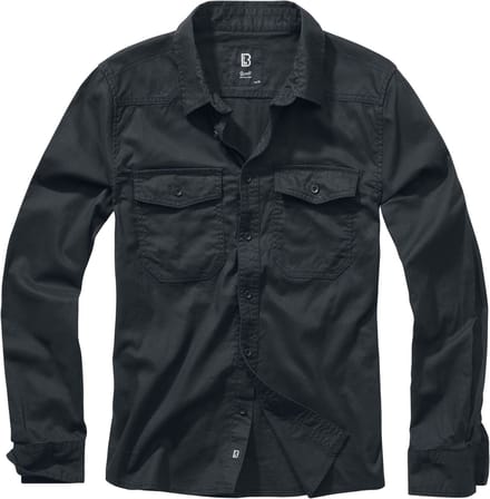 Brandit Flanell Heren Flanellen overhemd - zwart - M