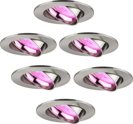 Ledvion - 6X SMART LED Inbouwspot Rio - RVS - Dimbaar