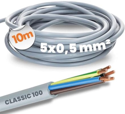 5-aderige Kleurgecodeerde PVC Besturingskabel 10 Meter 5G0,5 mm² - Flexibel en Duurzaam