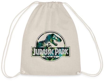 Jurassic Park Logo Met T-Rex Bladeren Ontwerp Gymtas