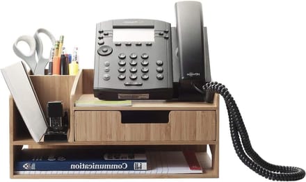 Bureau Organizer - Opbergstation - Werkplek Inrichten - Met Lade - 33 cm Breed - Bamboe