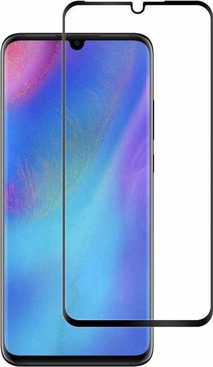Screenprotector geschikt voor Huawei P30 full cover Screenprotector Tempered Glass Zwart