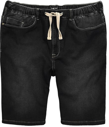 Men Plus - Heren - Superstretch jeansbermuda - Zwart - Maat 4XL
