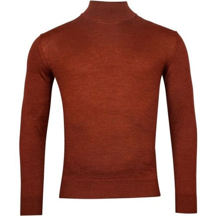 Baileys Trui Merino High Turtleneck Single Knit Deep Orange / male