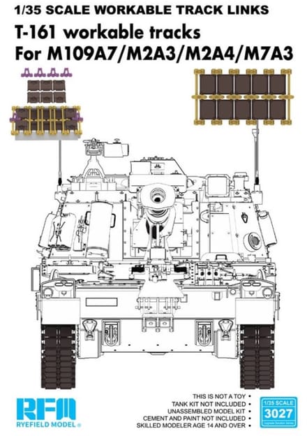 Rye Field Model Modelbouwpakket - 3027 T-161 werkbare tracks (Plastic) voor M109A7/M2A3/M2A4/M7A3 Accessoires set - 1:35 - Modelbouw