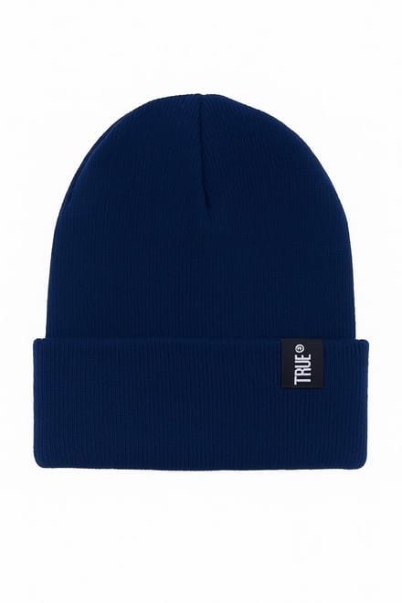TRUE beanie - Blauwe Unisex Wintermuts - Warm & Winddicht - Katoen/Acryl - Comfortabele gebreide muts