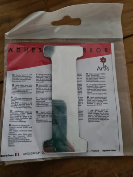 Letter I spiegel zelfklevend Artis