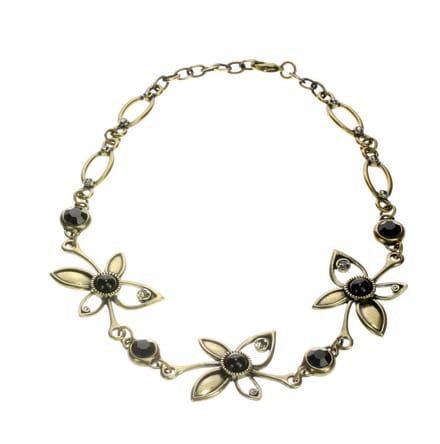 Behave - Flower stones necklace - Mode ketting 38 cm + verlengketting