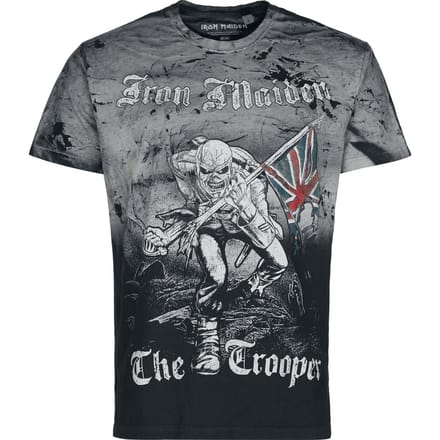 Iron Maiden T-shirt - The Trooper - S tot M - voor Mannen - grijs