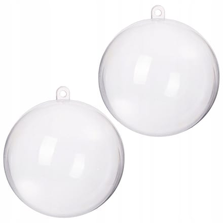 2x Acryl Kerstballen Transparant 6cm - Idee voor Decoupage & Knutselen