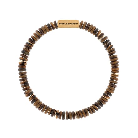 STEEL & BARNETT - Kralenarmband Heren - Tijgeroog - Maat M