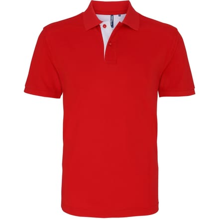 Asquith & Fox Heren Klassieke Pasvorm Contrast Poloshirt (Rood/wit)