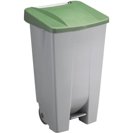 Sunware Afvalcontainer/rolemmer - pedaalemmer Basic - groen - 120 liter - 51 x 43 x 88 cm - huis/tuin afval scheiden
