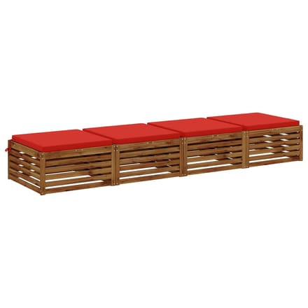 vidaXL - 4-Piece - Zitkussens - SOEST - 4 - st - 100% - Polyester - Rood