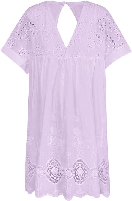 YWG - Cotton Vrouwen Mini Jurk Geborduurde Oogstiksels - Maat M