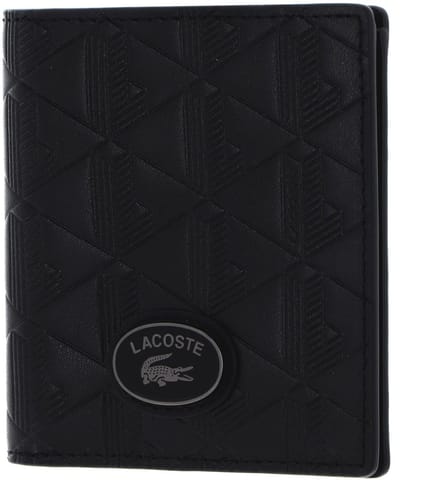 LACOSTE Portemonnee Nomogramme Compact Wallet Noir Zwart