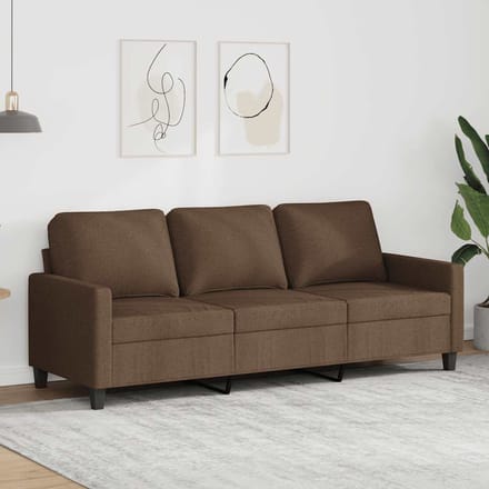 Vidaxl Bank 3-persoons, Bruin, 180 Cm, Bekleed met Stof