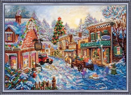 Borduurpakket van KRALEN - MERRY XMAS - ABRIS ART