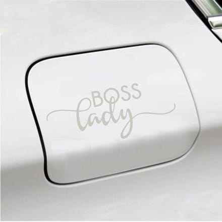 Bumpersticker - Boss Lady - 6 X 14,8 - Zilver