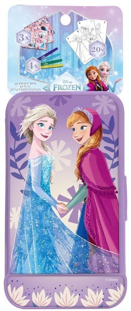 Frozen 2 activity box 27-delig – kleurboek, stickers & 4 markeerstiften – 28 × 2 × 10 cm