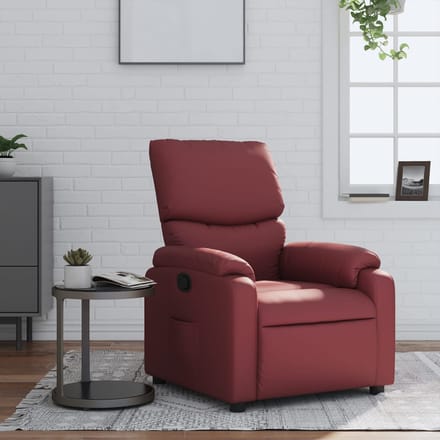 vidaXL - Fauteuil - verstelbaar - kunstleer - wijnrood