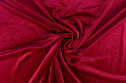 35 meter stretch fluweel - Koraalroze - 93% polyester - 7% elastaan