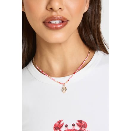 boohoo Dames Roze Kralenketting Met Hanger