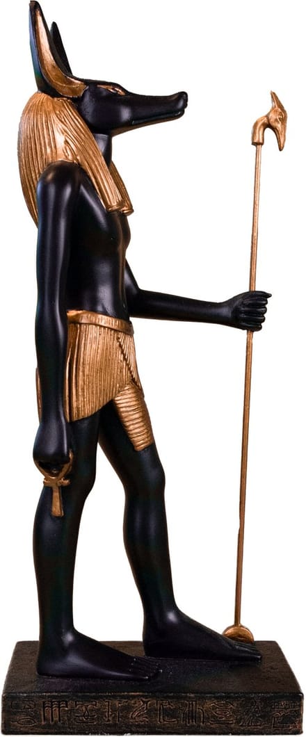 Beeldje van jakhals Anubis - polystone - 22cm