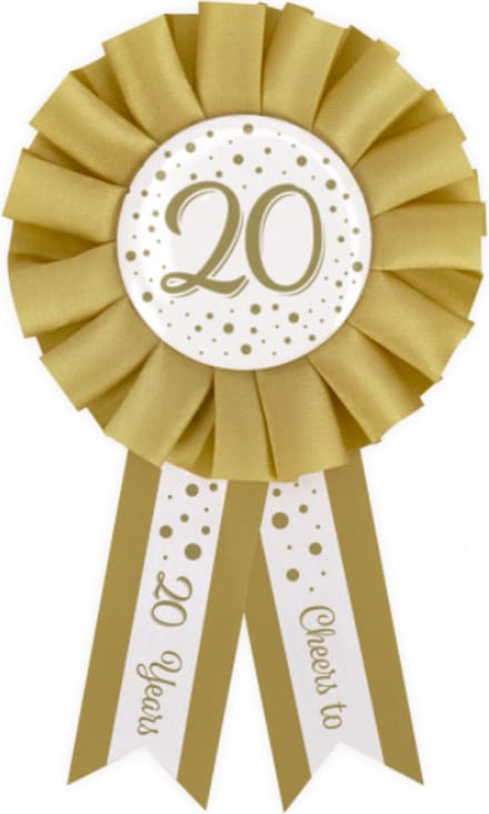 Party Rosettes gold/white - 20