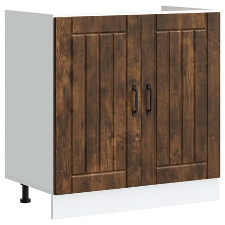 vidaXL - Spoelbakonderkast - Lucca - bewerkt - hout - gerookt - eikenkleurig