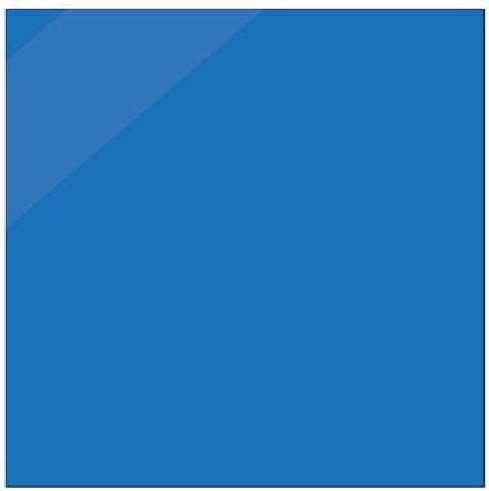 Blanco sticker glans blauw, vierkant, beschrijfbaar 300 x 300 mm