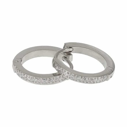 Kalli edelstalen Oorbel crystal 1869 Zilver 15mm