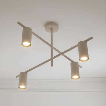 Lindby - plafondlamp - 4lichts - IJzer - H: 40 cm - GU10 - beige