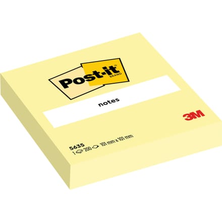 Memoblok 3M Post-it 563 101x101mm geel 200 vel