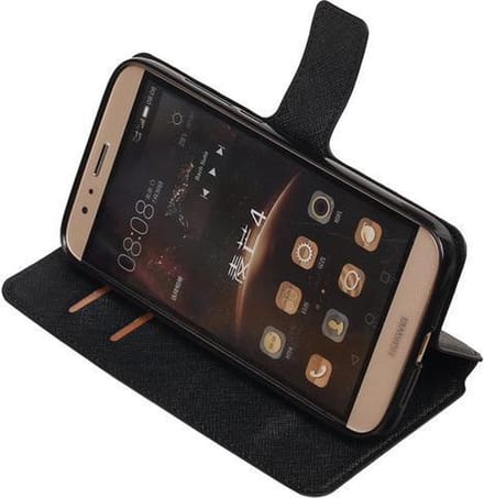 BestCases.nl Zwart Huawei G8 TPU wallet case booktype hoesje HM Book