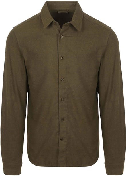 Knowledge Cotton Apparel Shirt Flannel Forrest Night - Maat L - Heren - Overhemden Casual