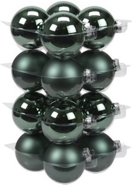 Othmar decorations Kerstballen - 16x - emerald groen - glas - 8 cm